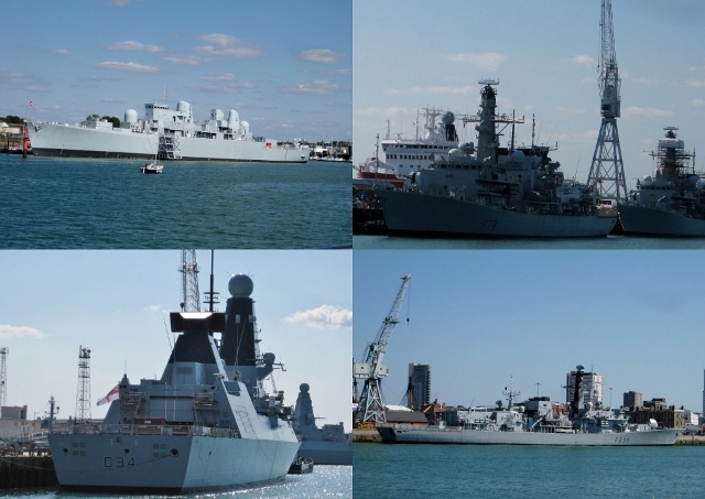 Some of the RN ships seen from the harbour cruise